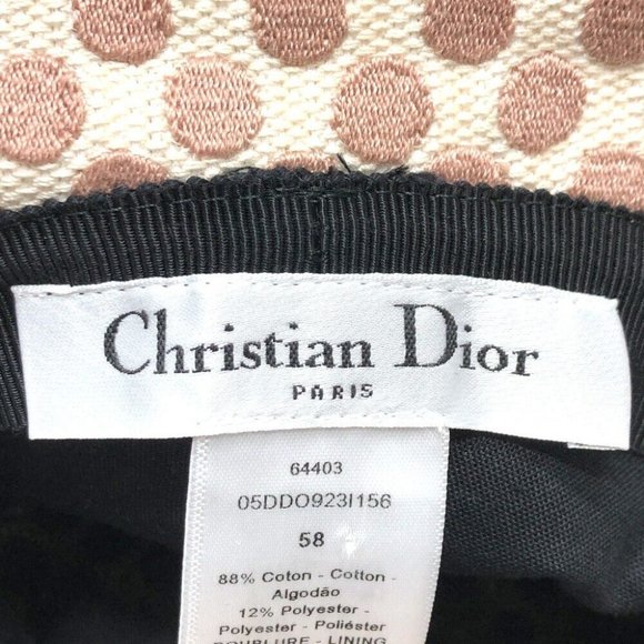 Auth Christian Dior 05DDO923I156 Logo dots hat cotton / polyester pink/White main image 5
